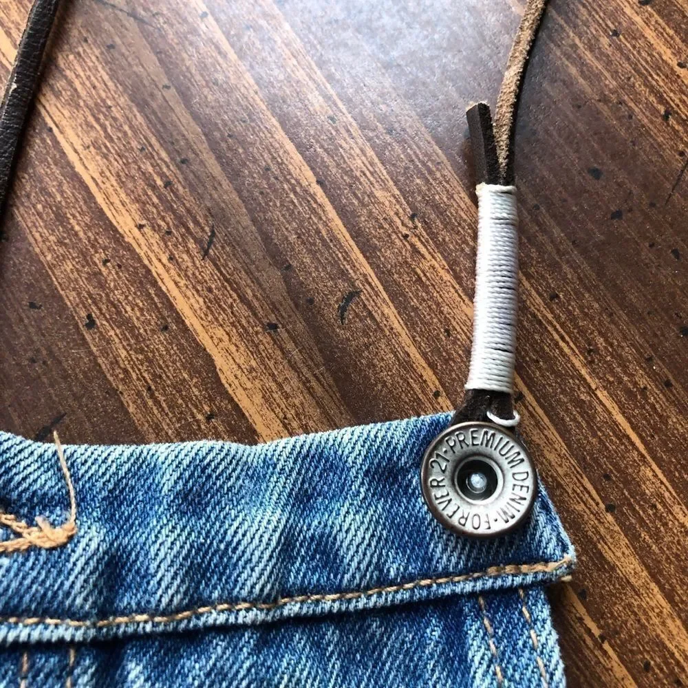 Forever 21 Distressed Size 24 Jean Short Bibs!